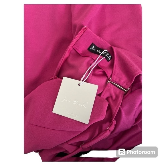 Just Quella hot pink cutout side slit midi dress size XS - Picture 4 of 6